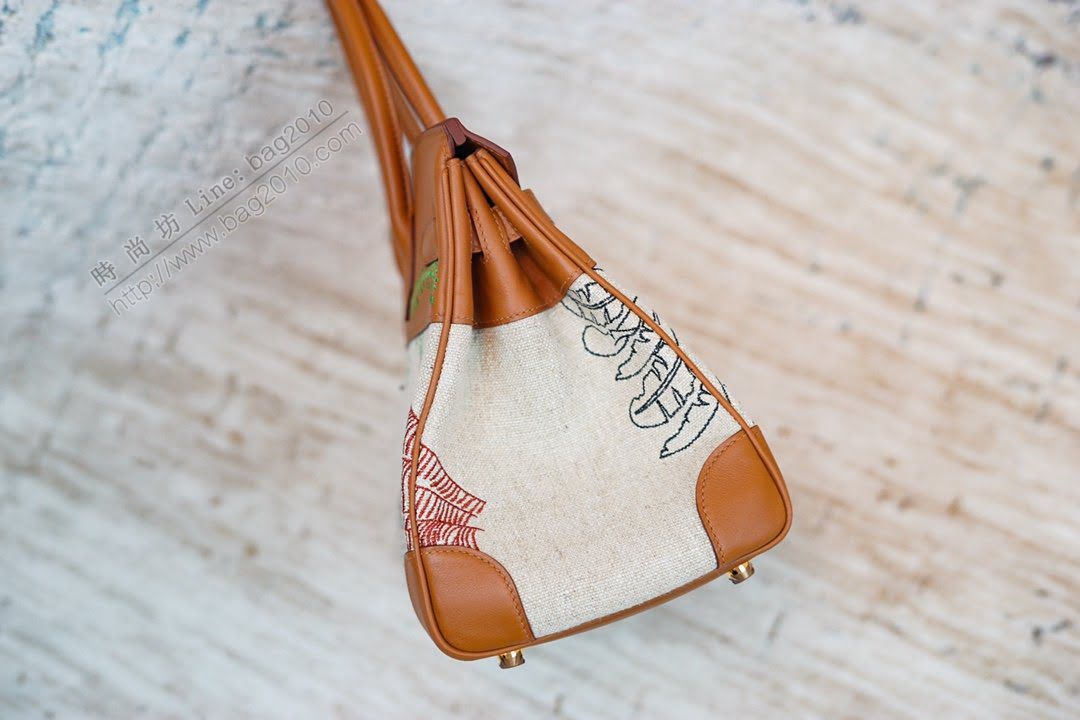 Hermesn鉑金女包 愛馬仕Birkin手提包 愛馬仕新款刺繡鉑金包  am2279